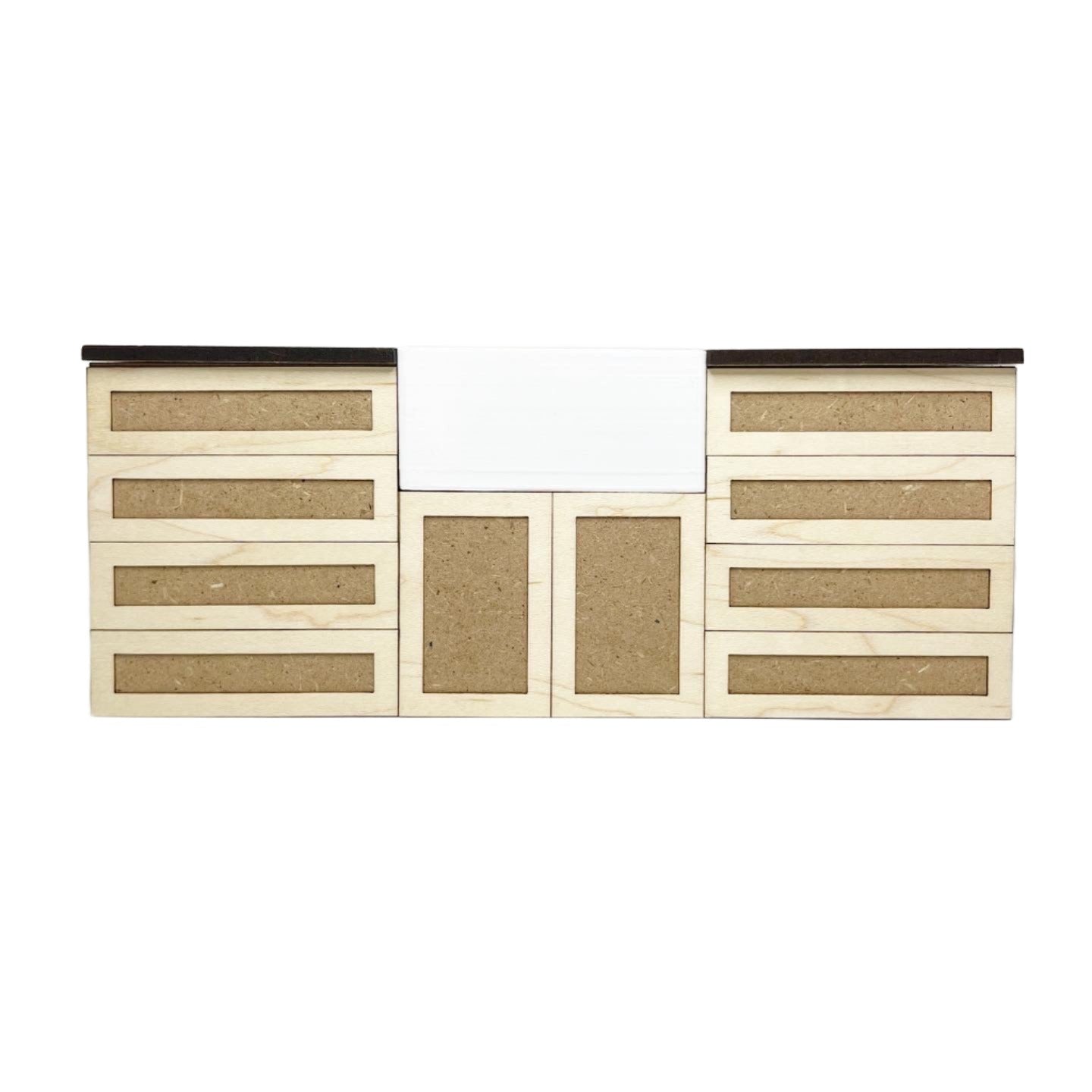 Long Sink with Drawers, Shaker