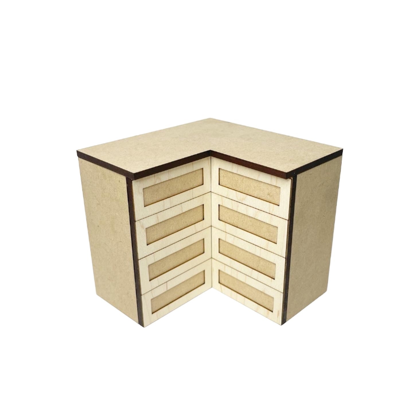 Corner Lower Cabinet with 4 Drawers, Shaker