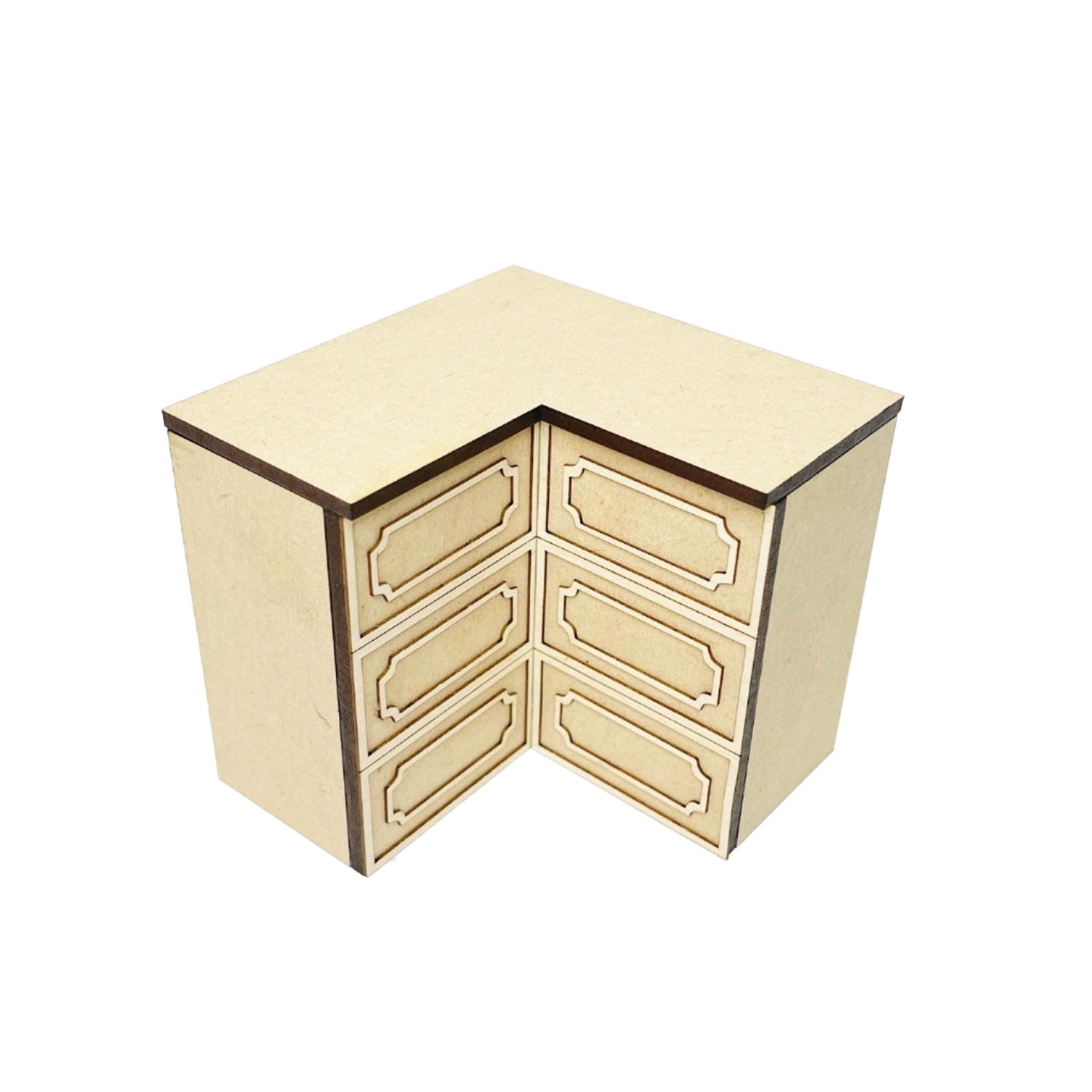 Corner Lower Cabinet with 3 Drawers, French Country