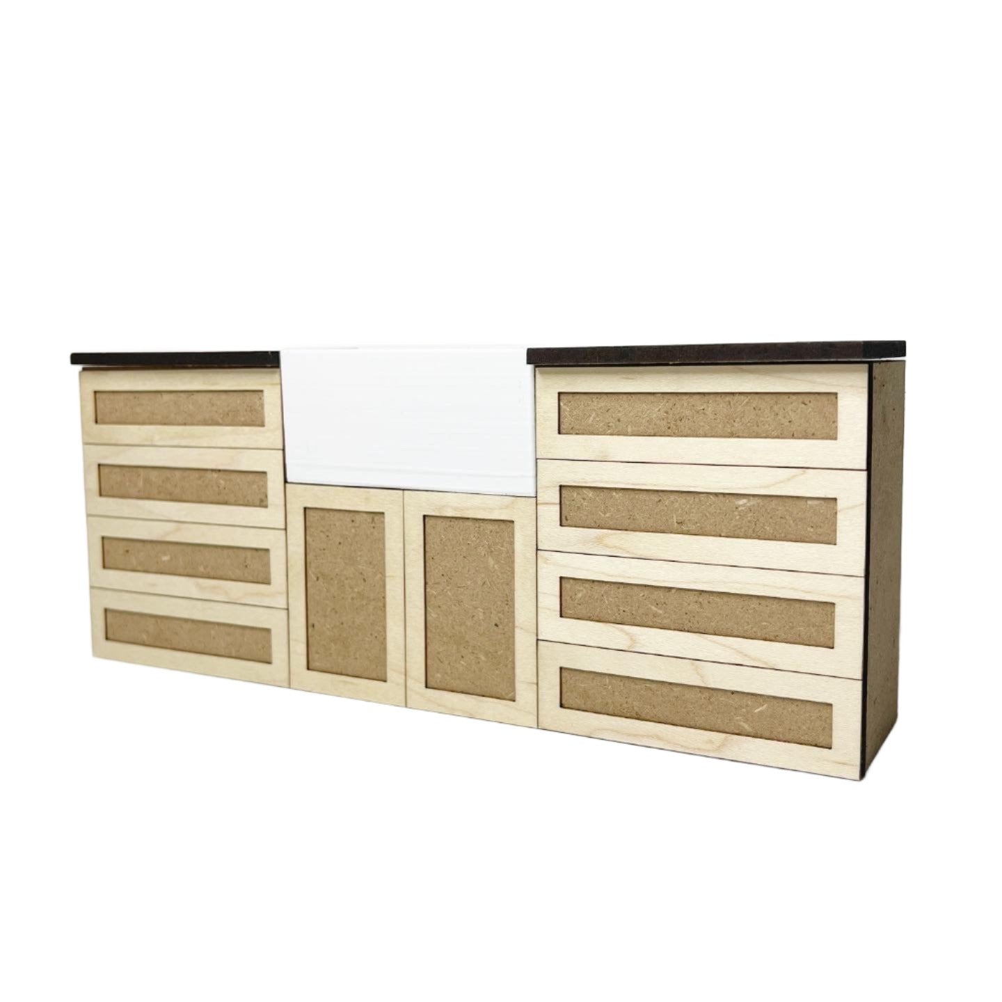 Long Sink with Drawers, Shaker