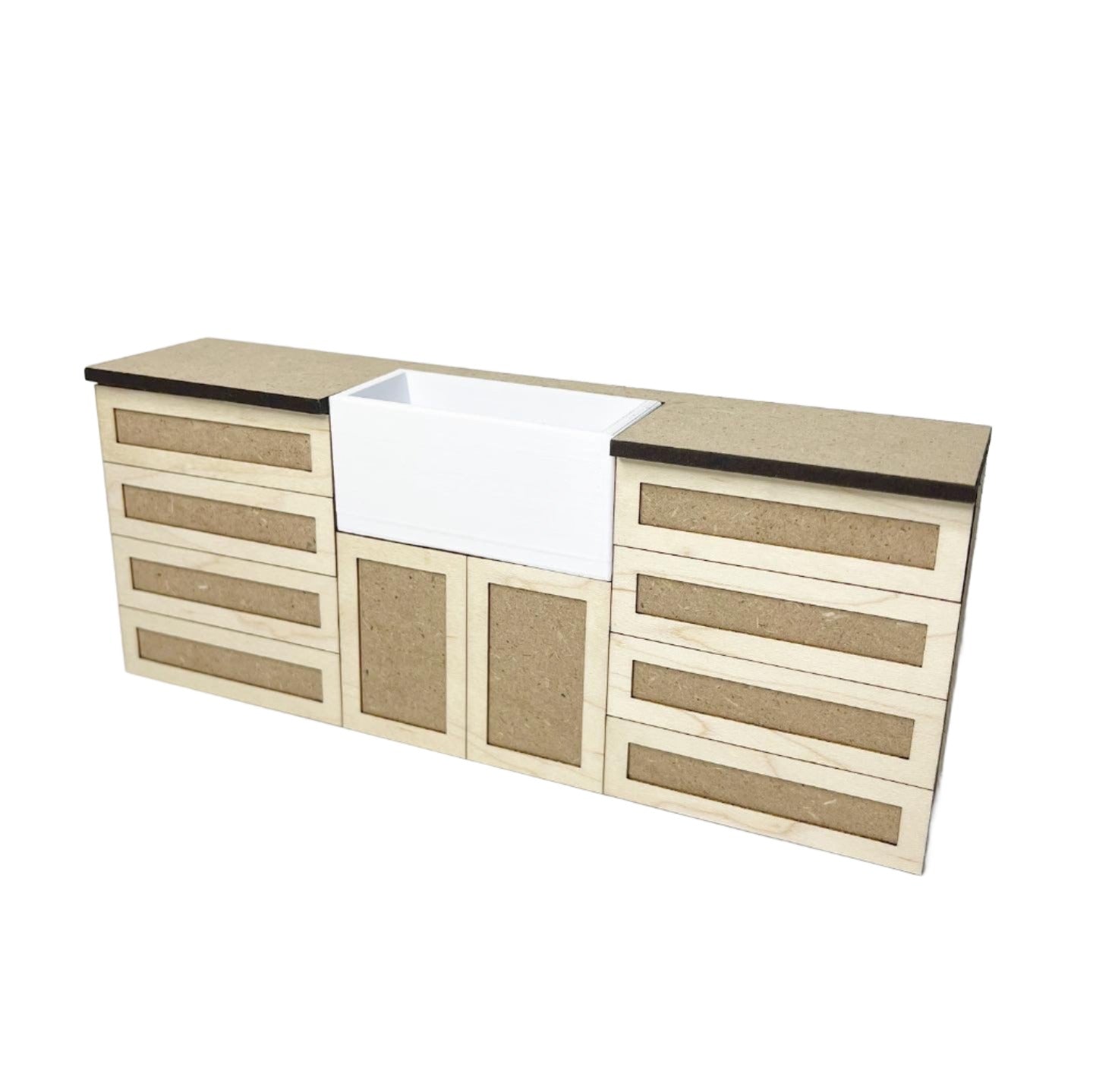 Long Sink with Drawers, Shaker