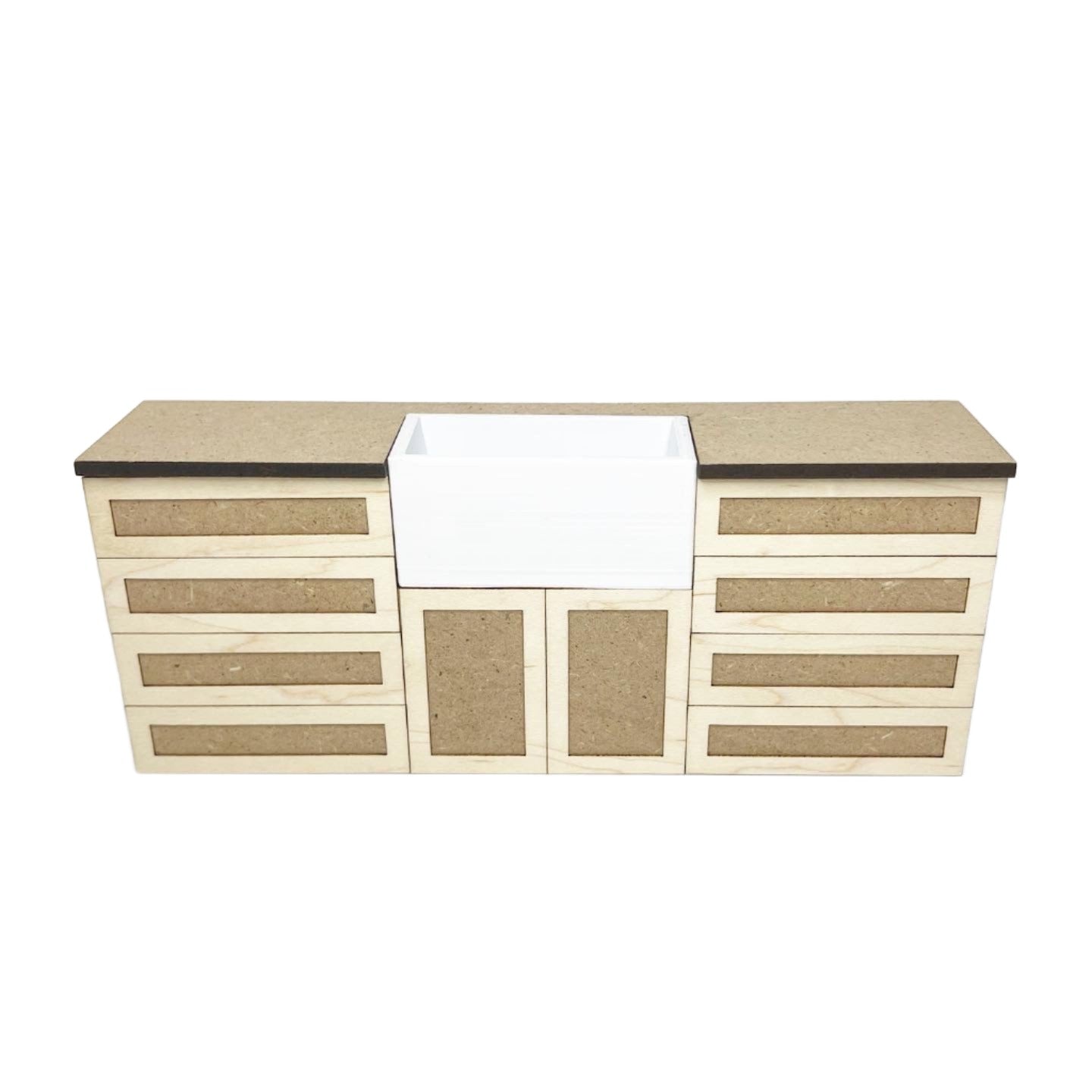 Long Sink with Drawers, Shaker