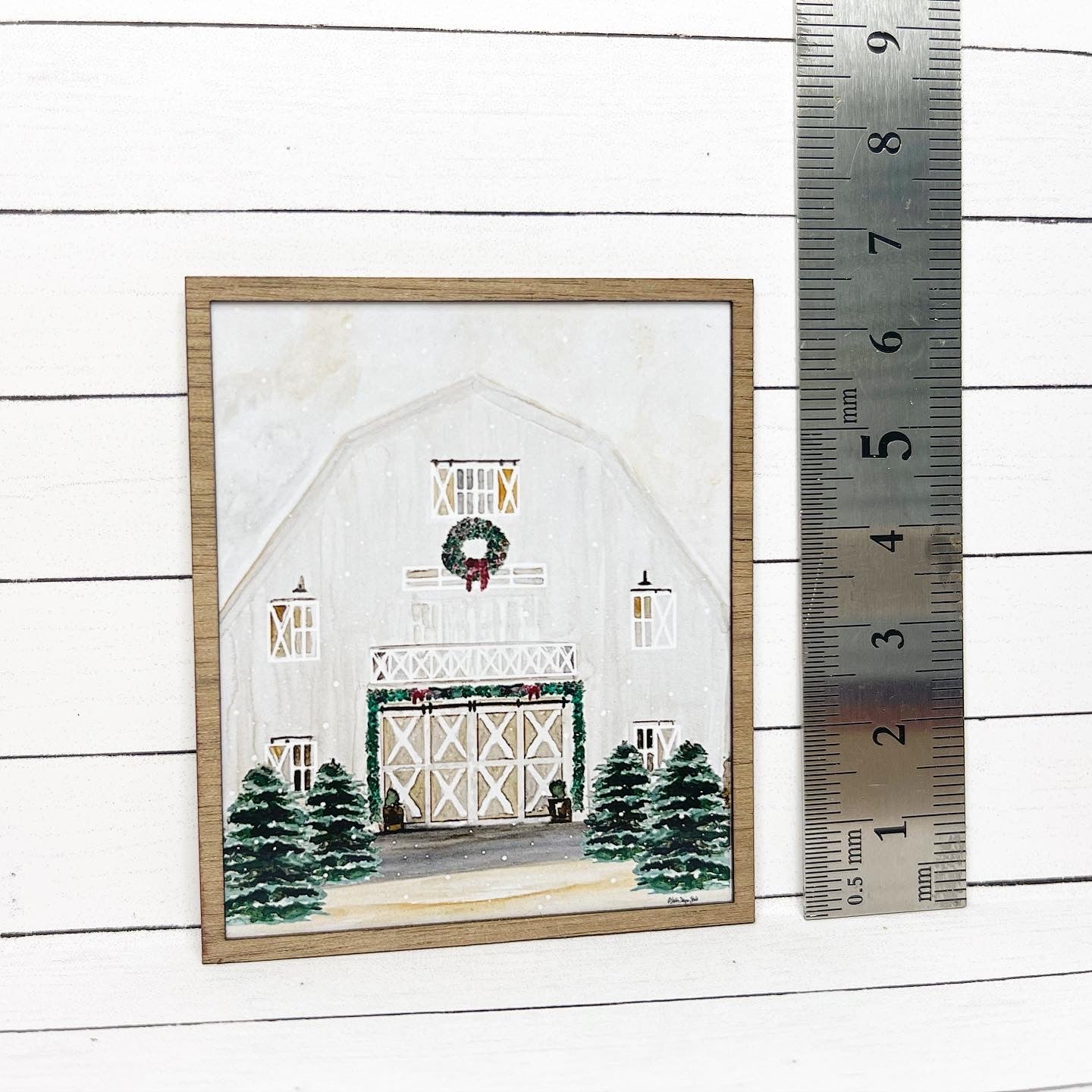 Snowy Barn Framed Wall Art