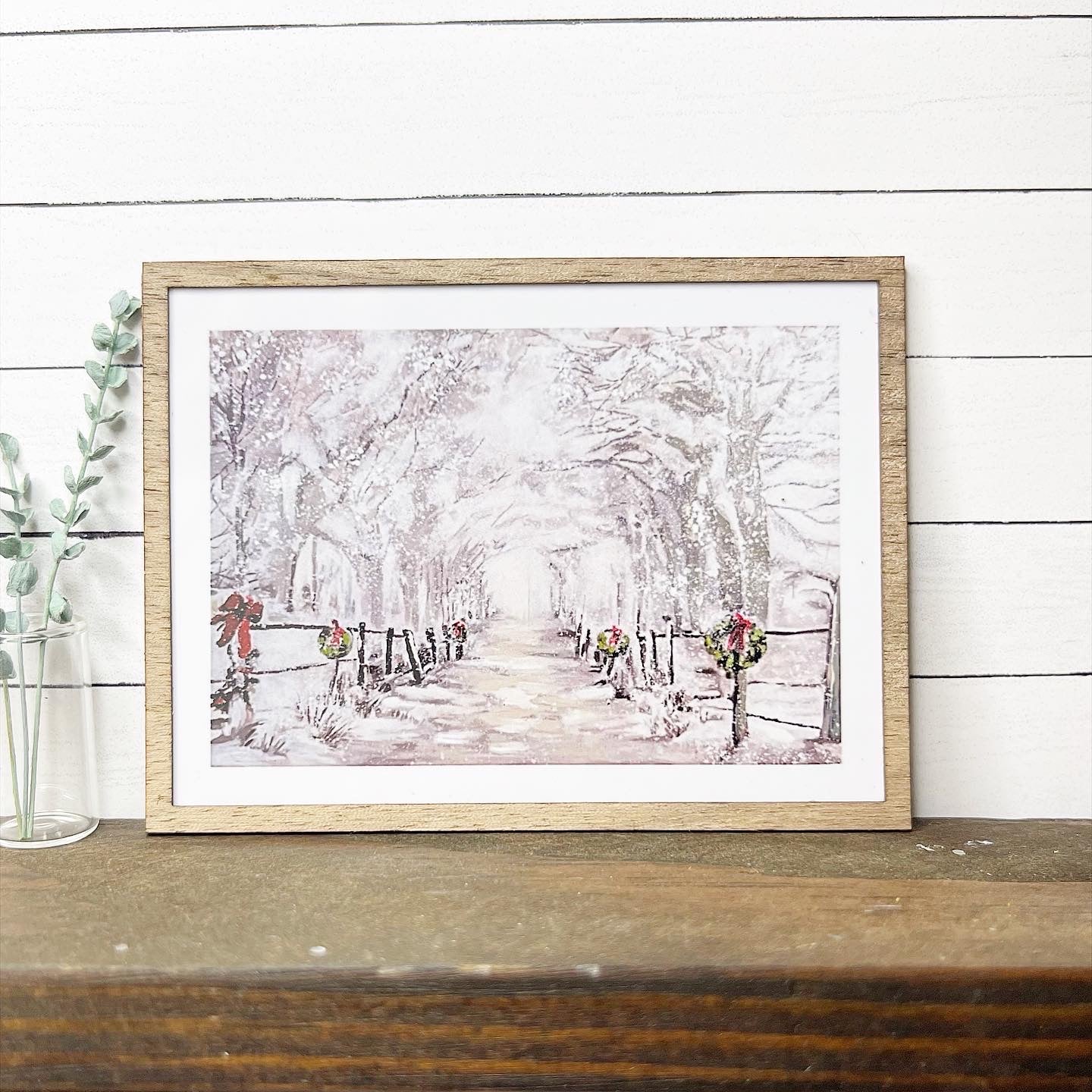 Snowy Path Framed Wall Art