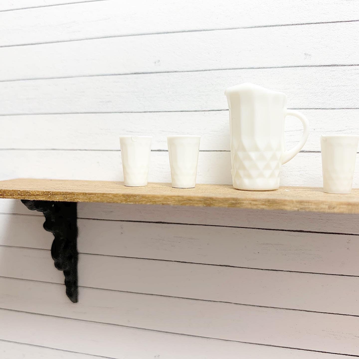 White Pitcher and Cup Set