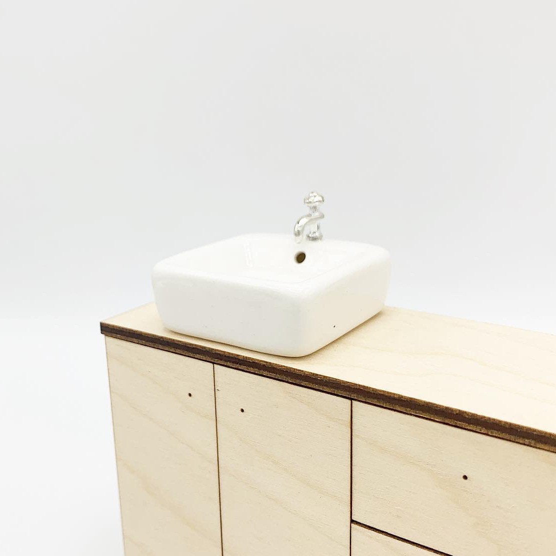 Square Sink with Faucet