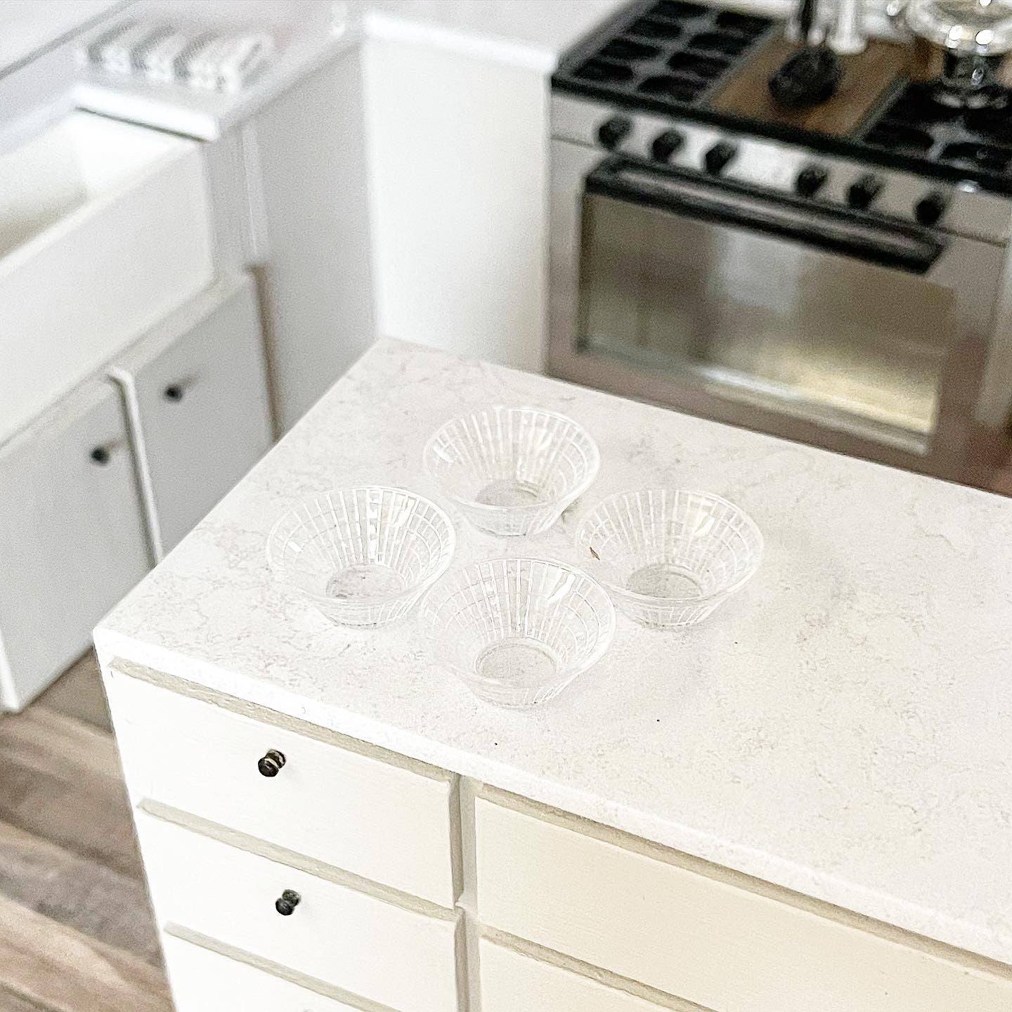 Clear Wide Bowl Set