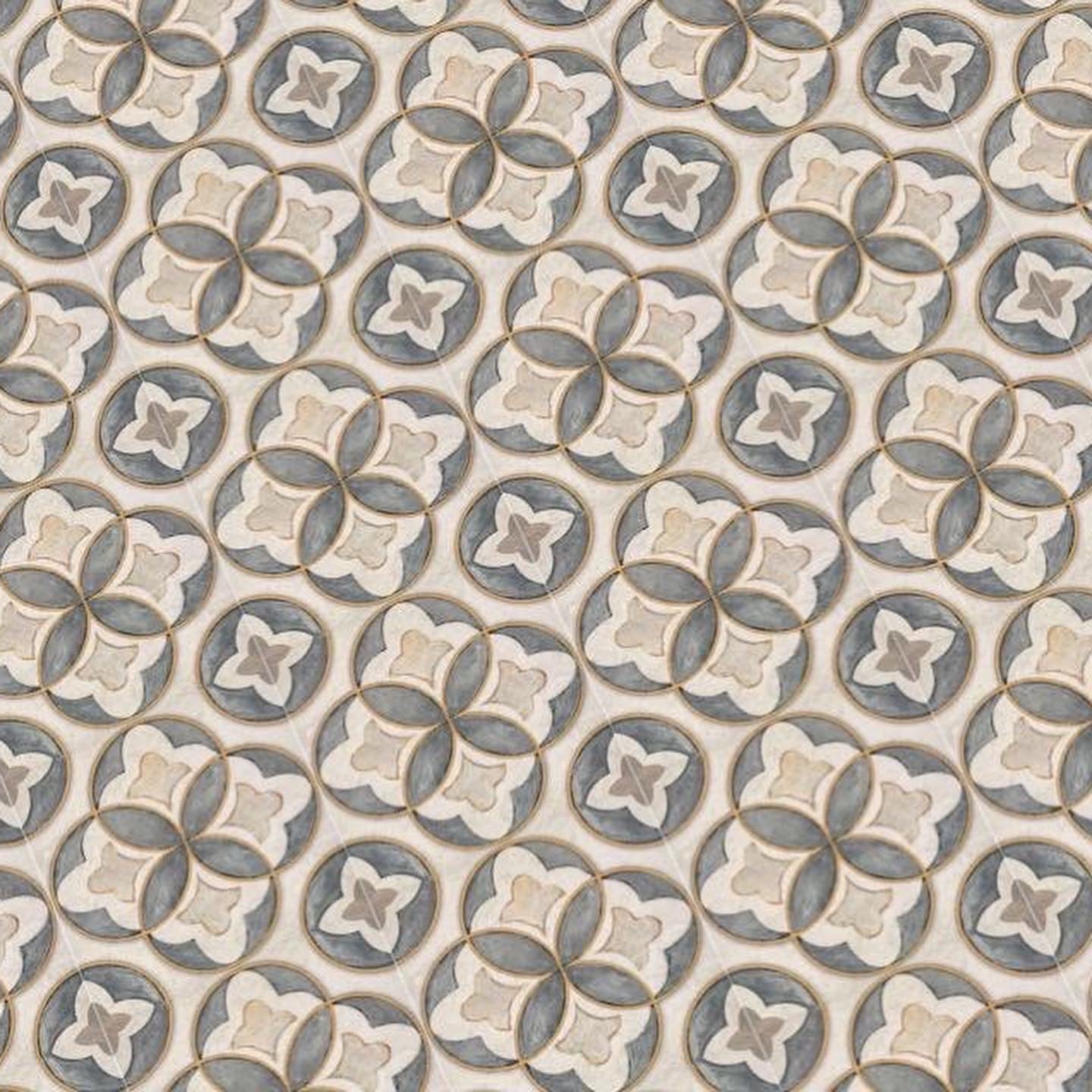 Periwinkle and Cream Tile (1 inch)