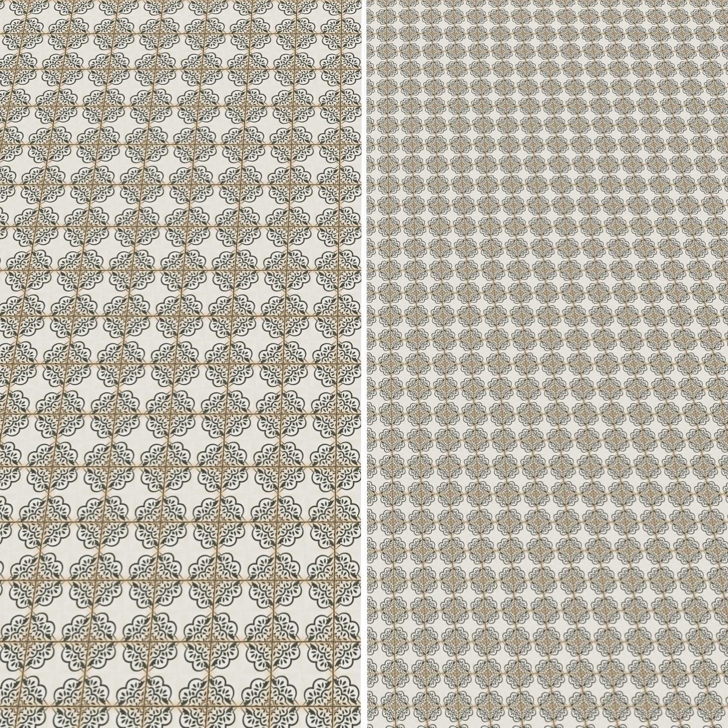 Black and Cream Tile (1 inch)