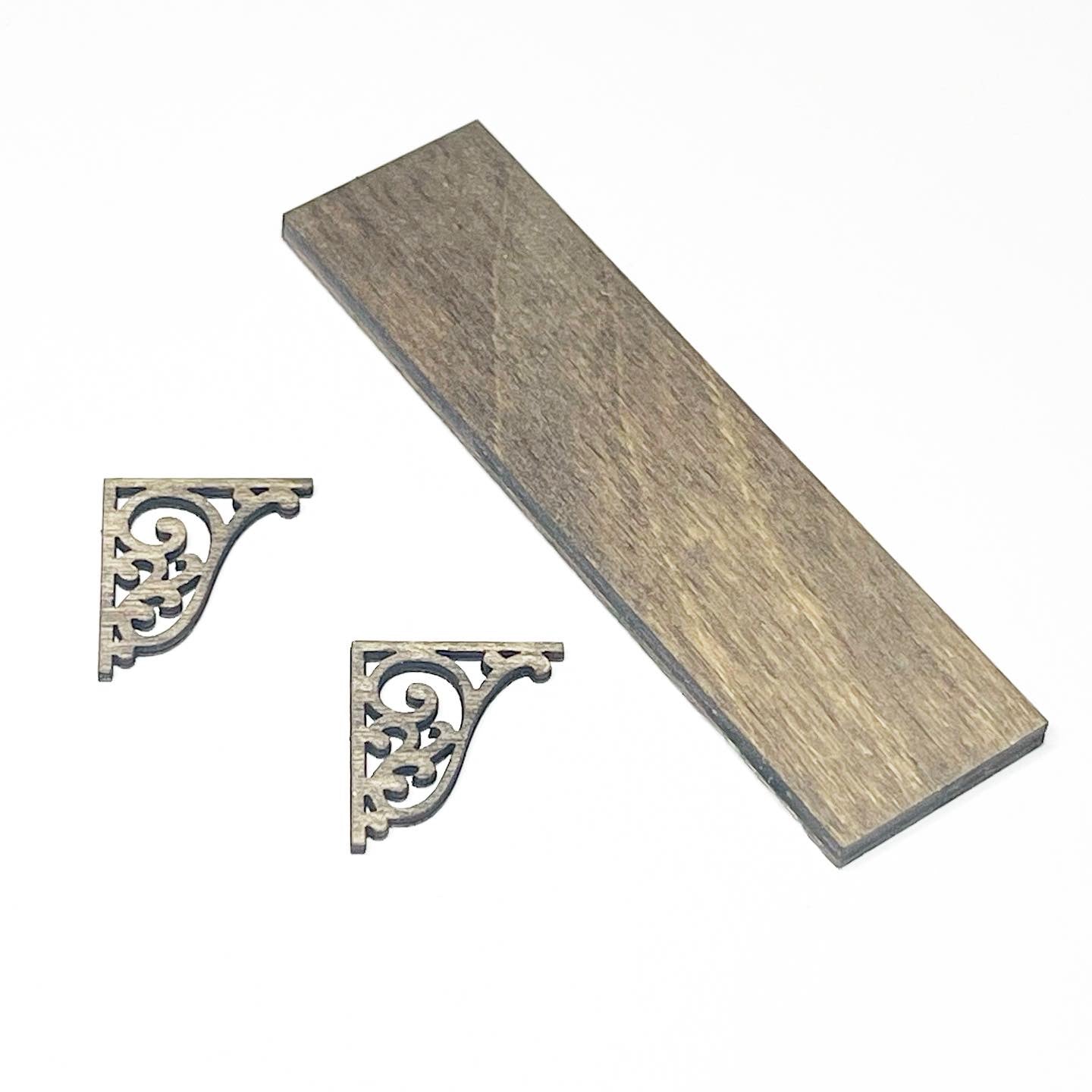 Swirl Walnut Brackets with Optional Shelf