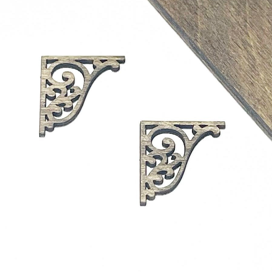 Swirl Walnut Brackets (No Shelf)