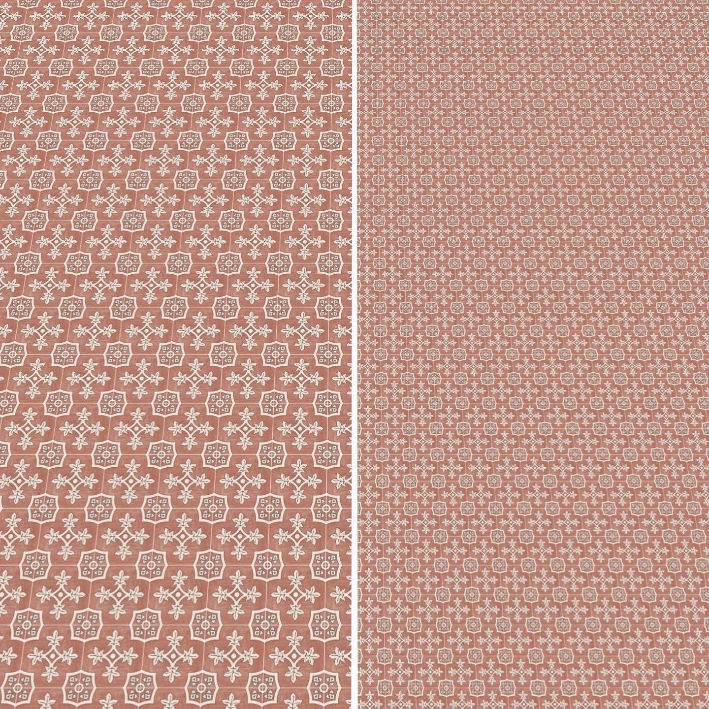 Red and Cream Tile (1 inch)