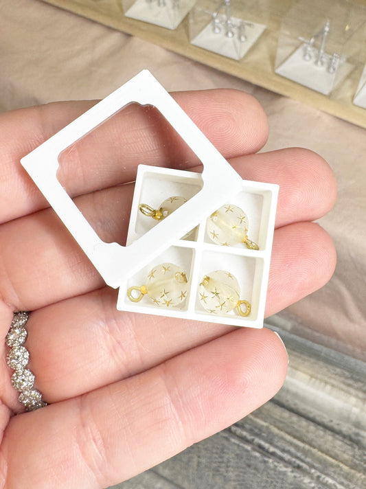 Ornament Set Frosted Gold Stars