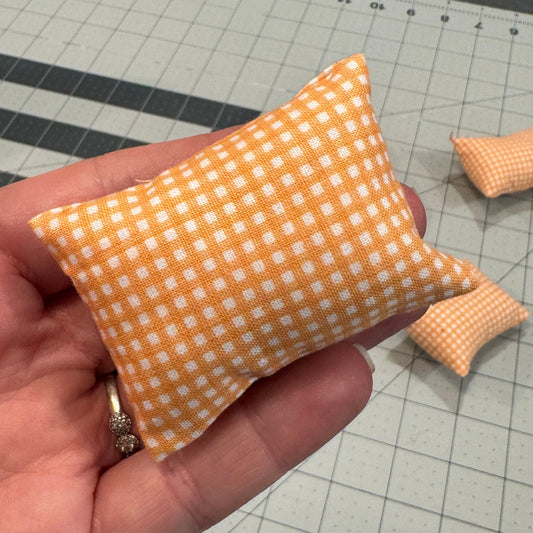 Orange Gingham Pillow