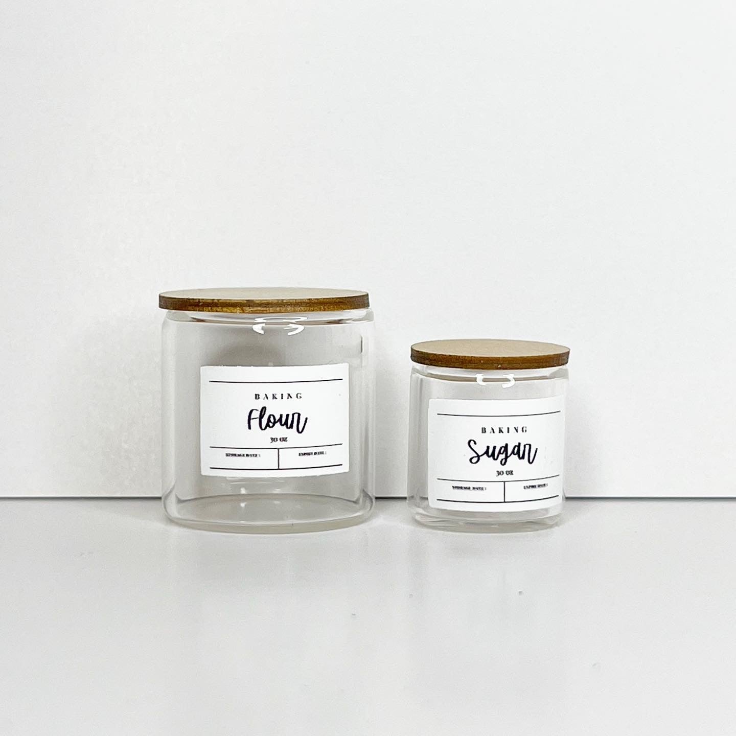 Glass Flour and Sugar Canister Set