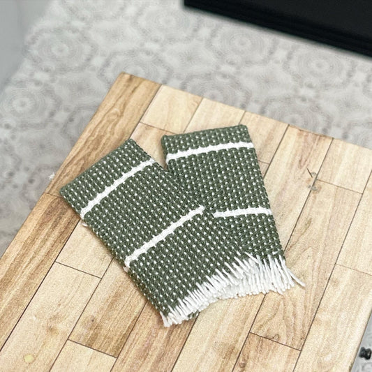 Green and White Towels