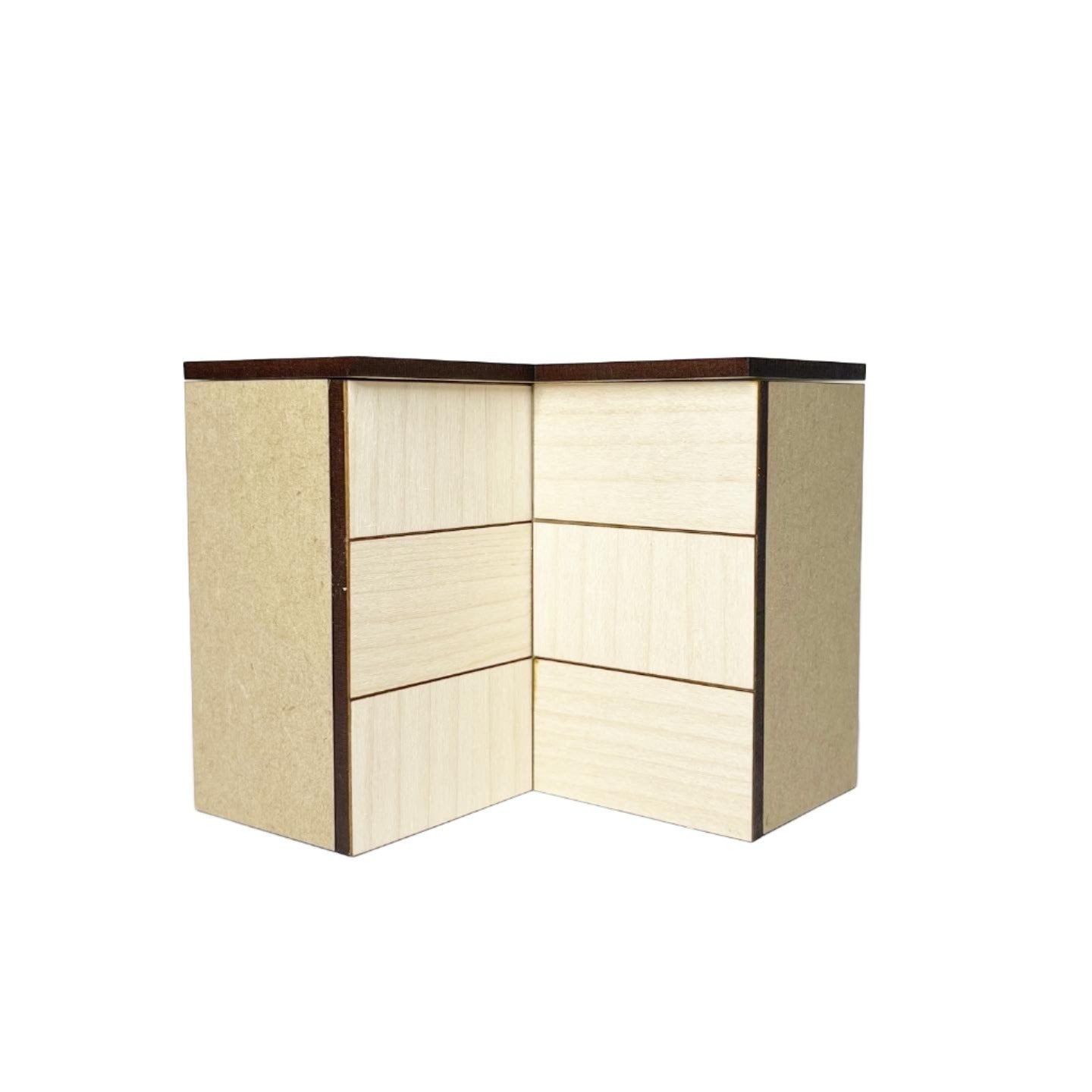 Corner Lower Cabinet with 3 Drawers, Modern