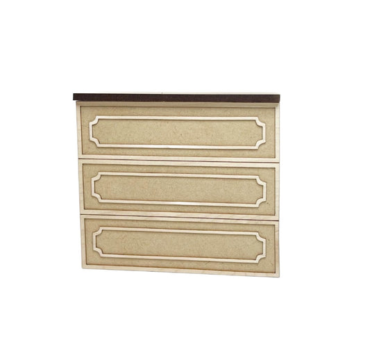 Double Lower Cabinet with 3 Drawers, French Country