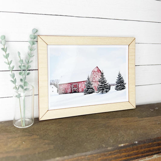 Winter Barn Framed Wall Art