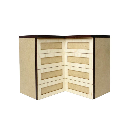 Corner Lower Cabinet with 4 Drawers, Shaker