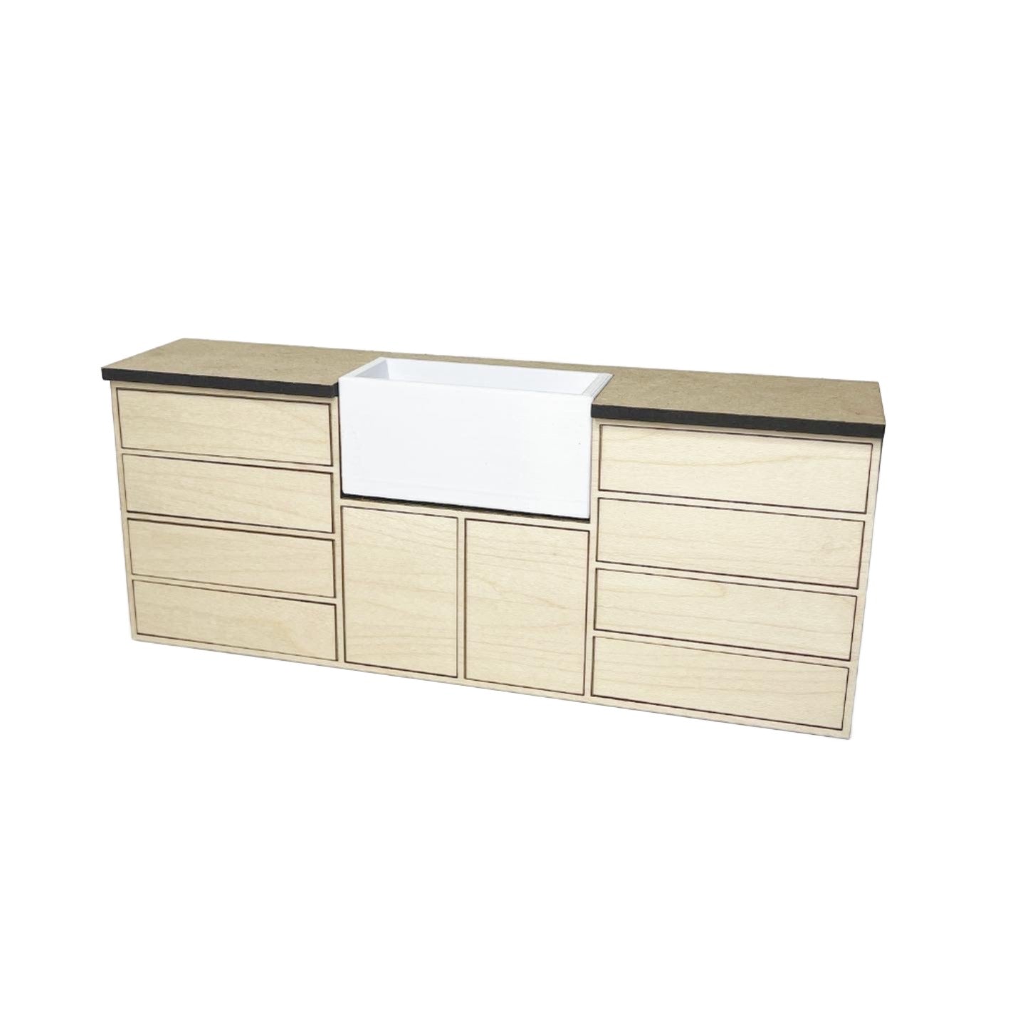 Long Sink with Drawers, Standard