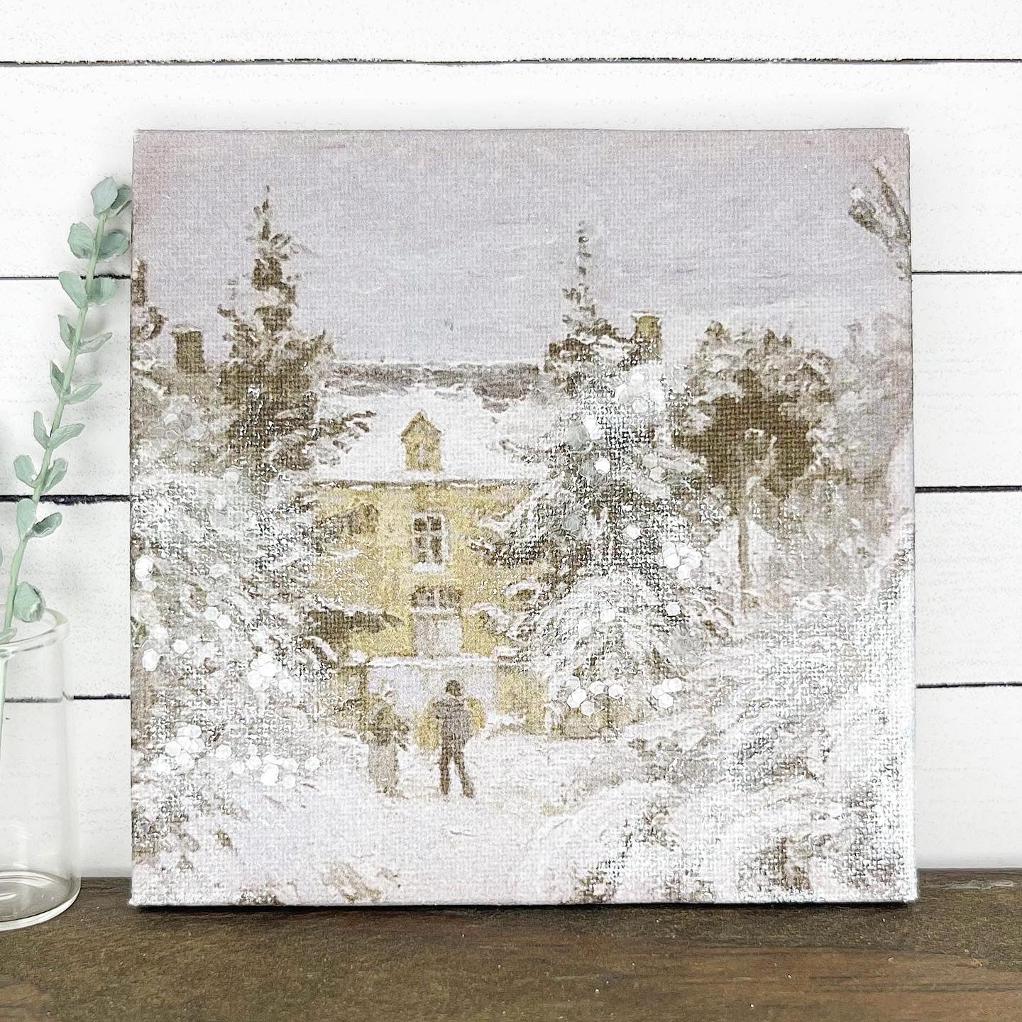 Winter Home Sparkle Canvas Wall Art