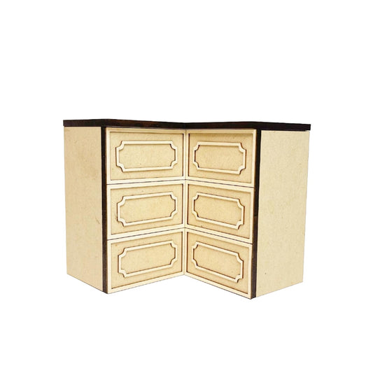 Corner Lower Cabinet with 3 Drawers, French Country