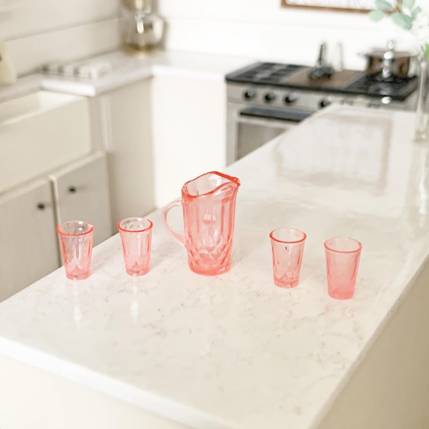 Pink Pitcher and Cup Set