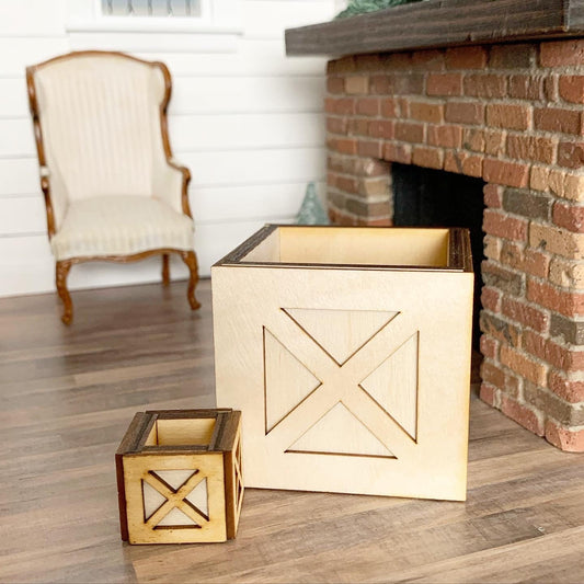 Miniature Dollhouse Wooden Planter Box - Two Sizes Available