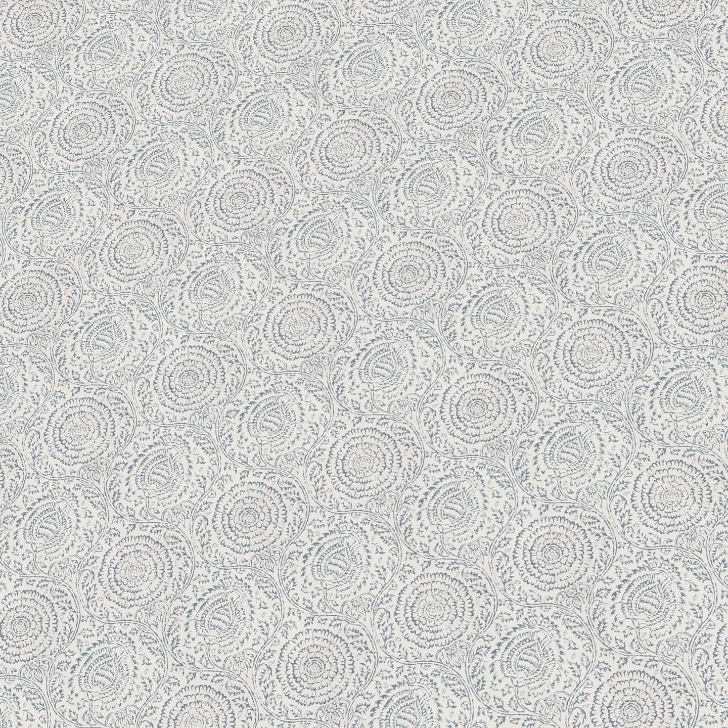 Blue and Cream Floral Wallpaper