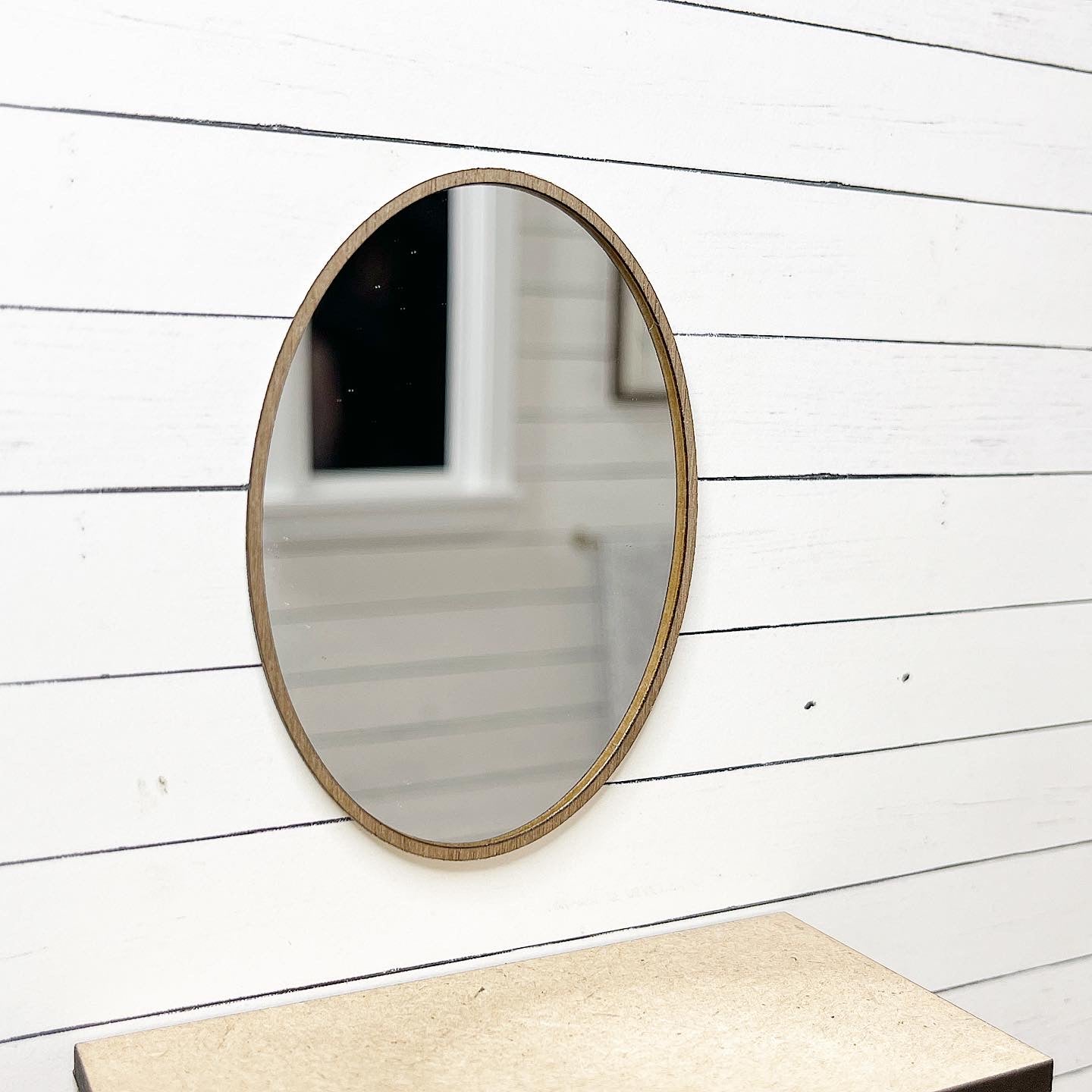 Oval Mirror - Wood