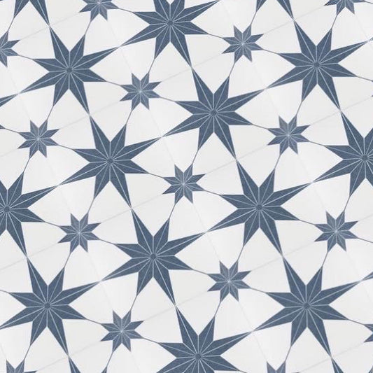 White and Blue Star Paper Tile