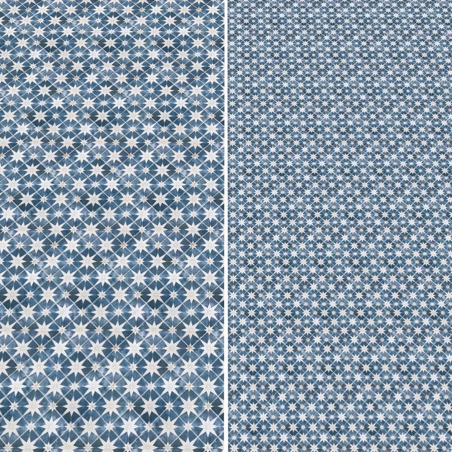 Blue and White Star Paper Tile