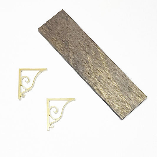 Shabby Chic Gold Brackets with Optional Shelf