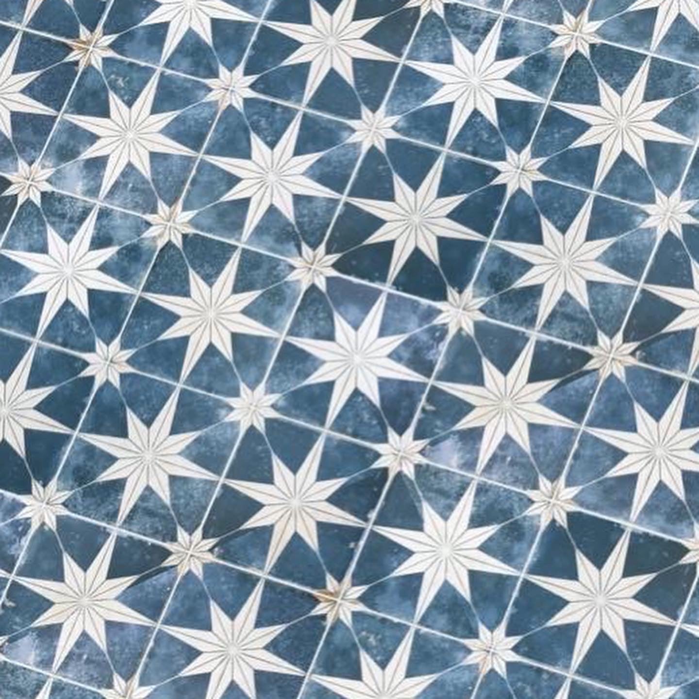 Blue and White Star Paper Tile