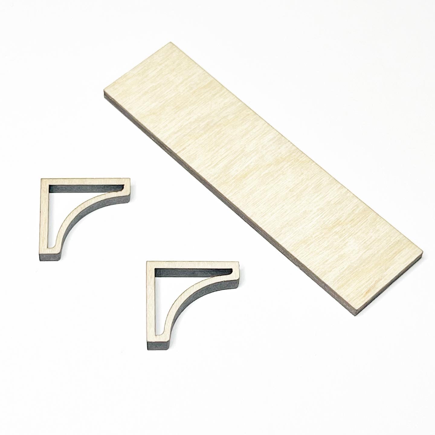 Standard Unfinished Wood Brackets with Optional Shelf