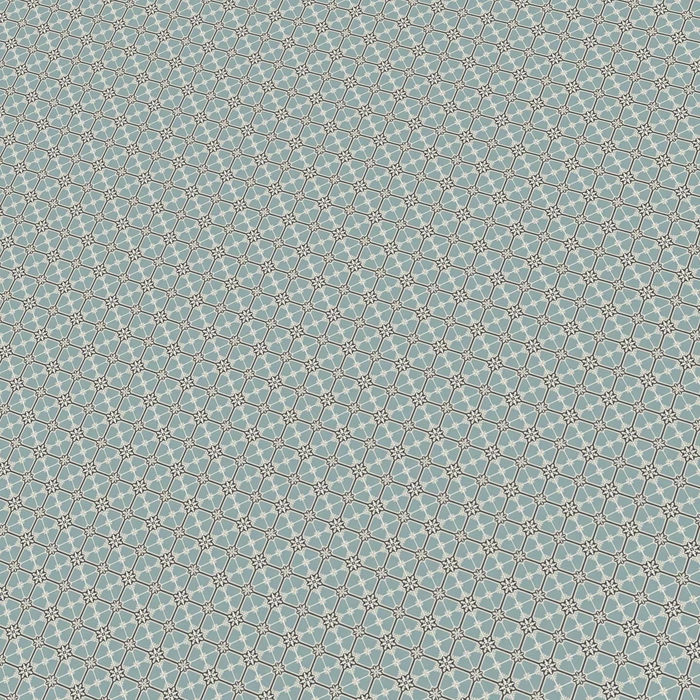 Blue and Black Floral Paper Tile