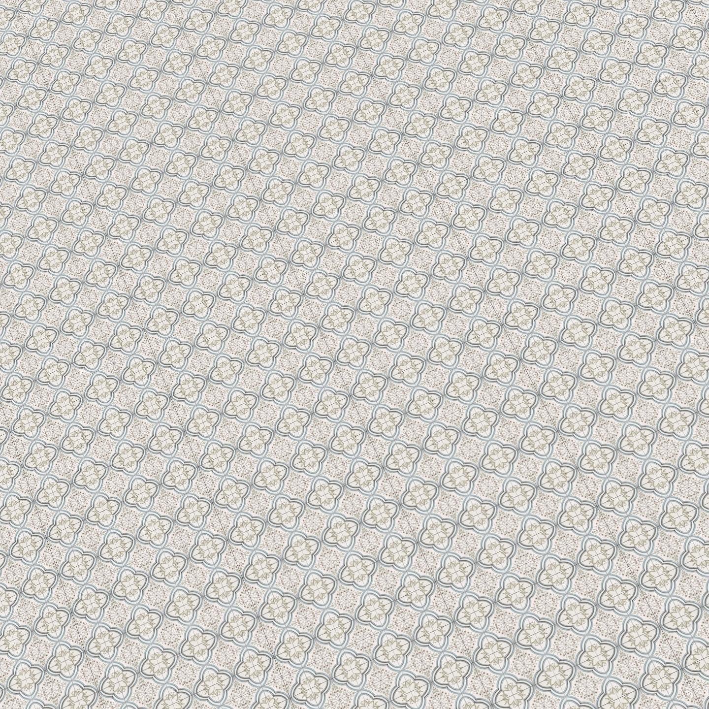 Blue and White Floral Paper Tile