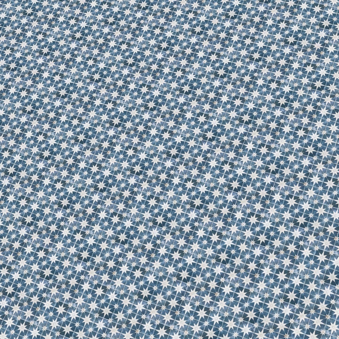 Blue and White Star Paper Tile
