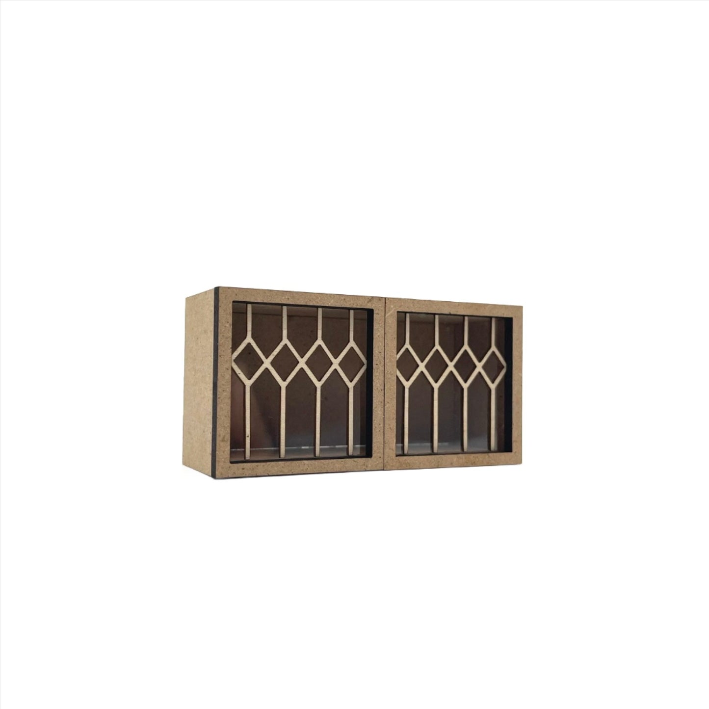 Double Upper Half Cabinet, Leaded Glass