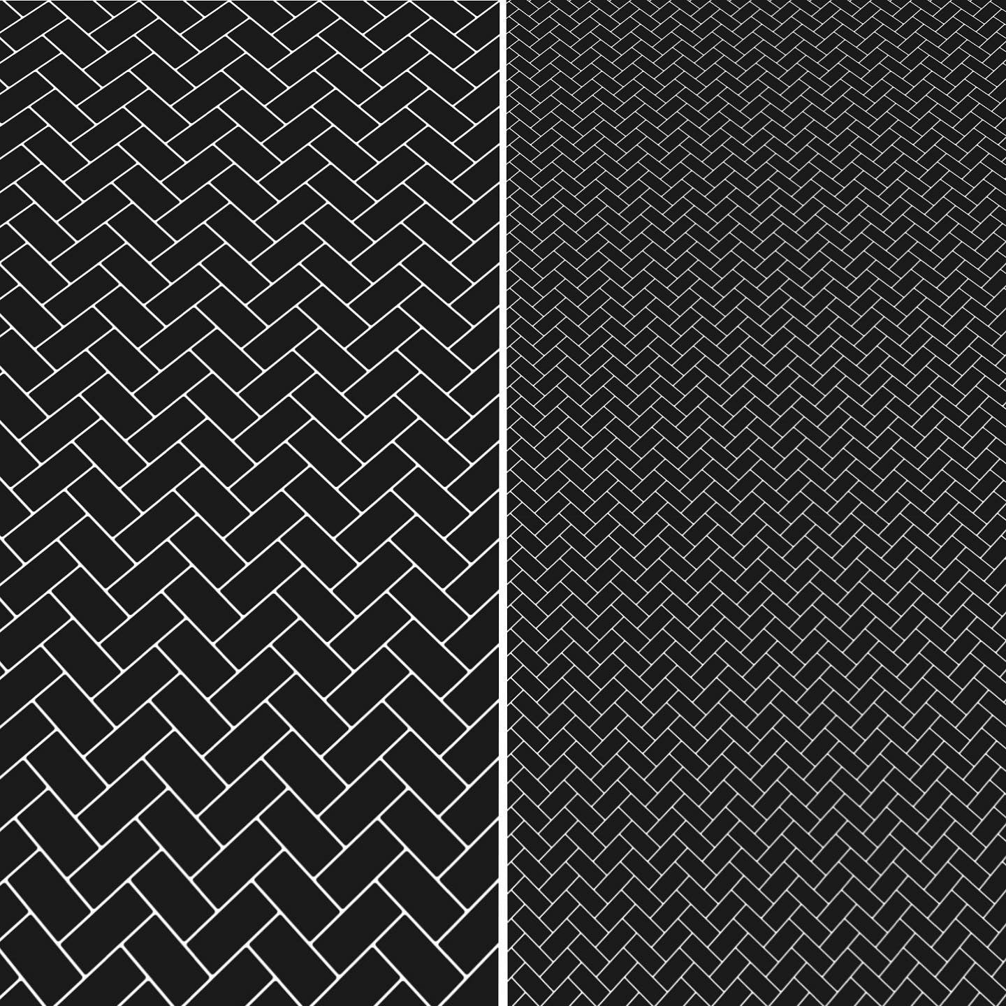 Black Herringbone Subway Paper Tile