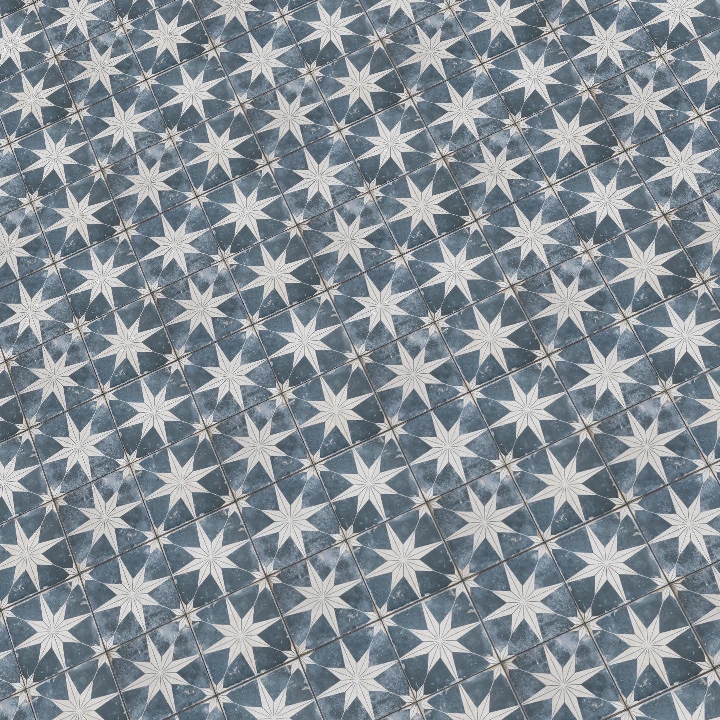 Rustic Blue Star Paper Tile