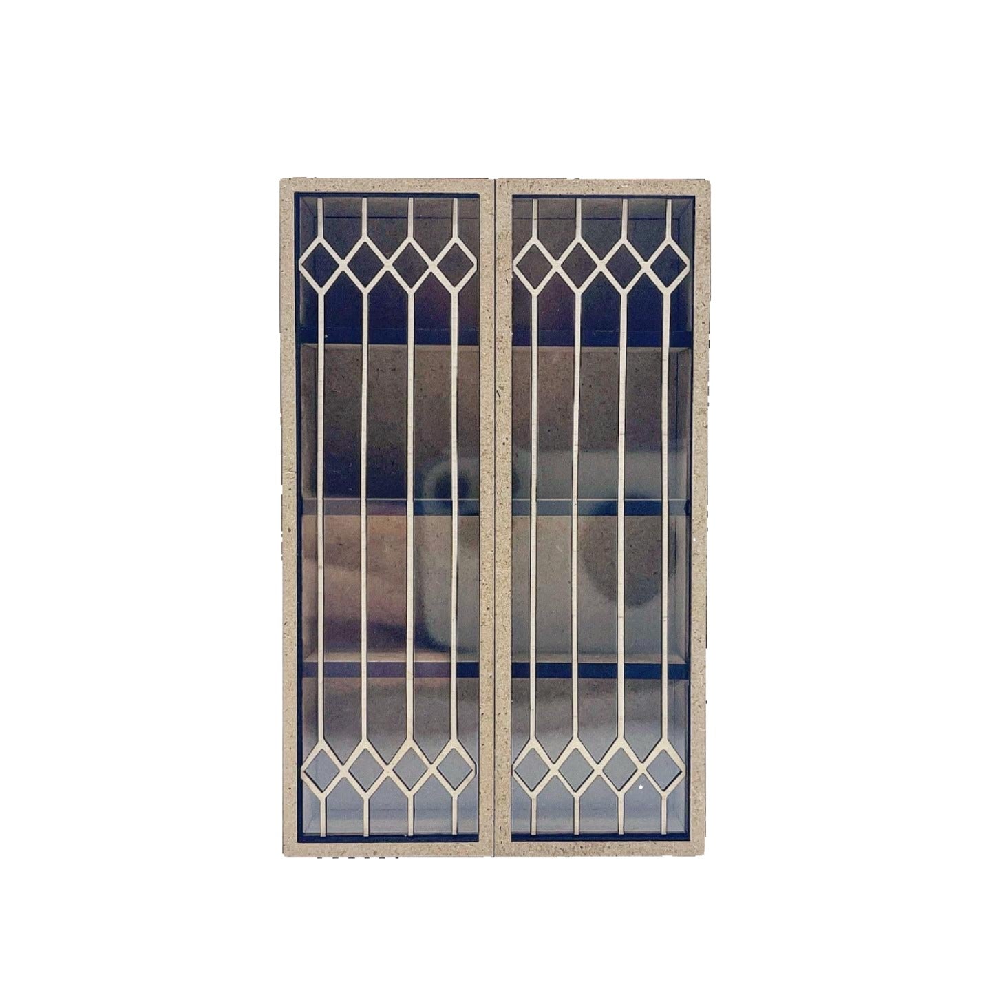 Double Upper Tall Cabinet, Leaded Glass