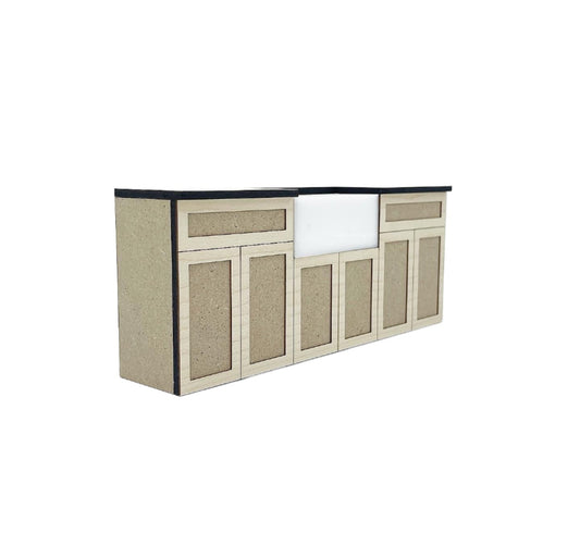 Long Sink with Doors, Shaker