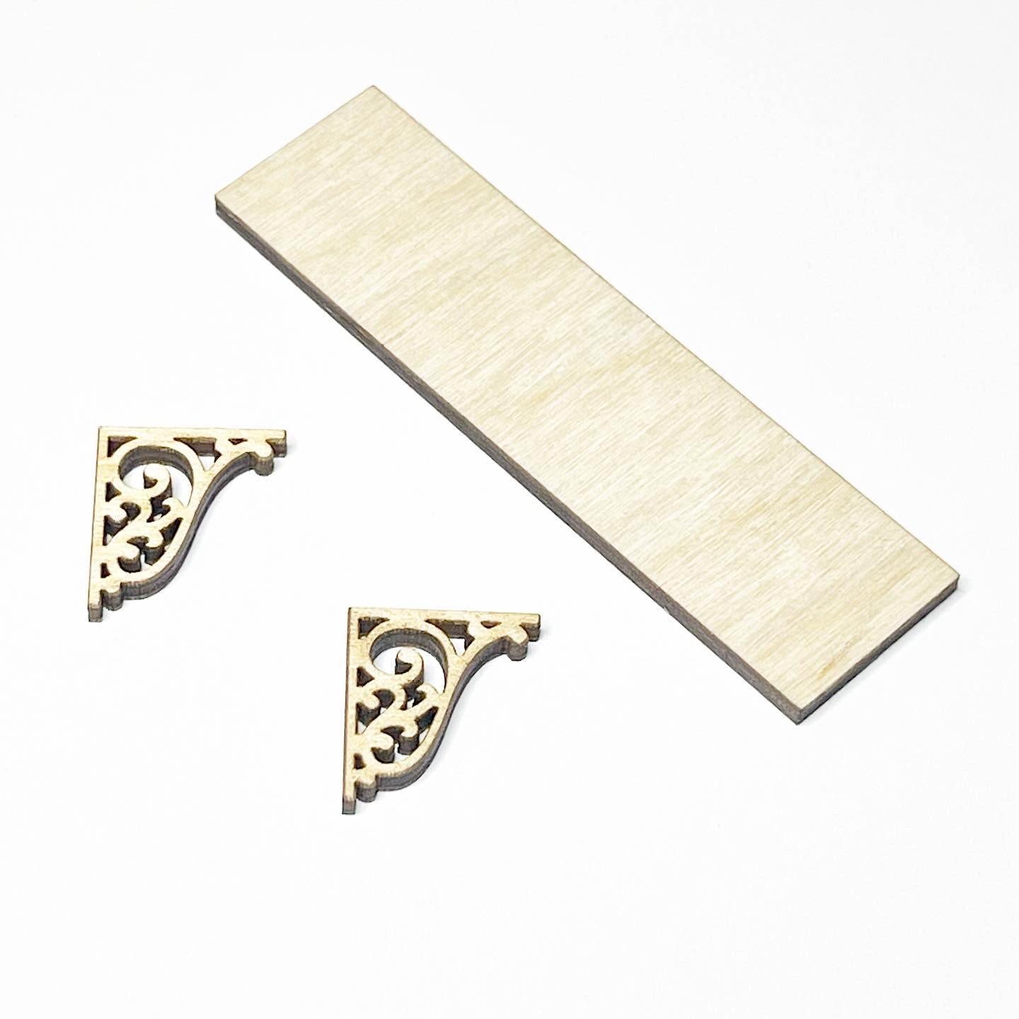 Swirl Unfinished Wood Brackets with Shelf