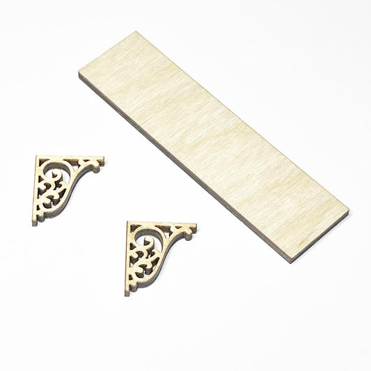 Swirl Unfinished Wood Brackets with Shelf