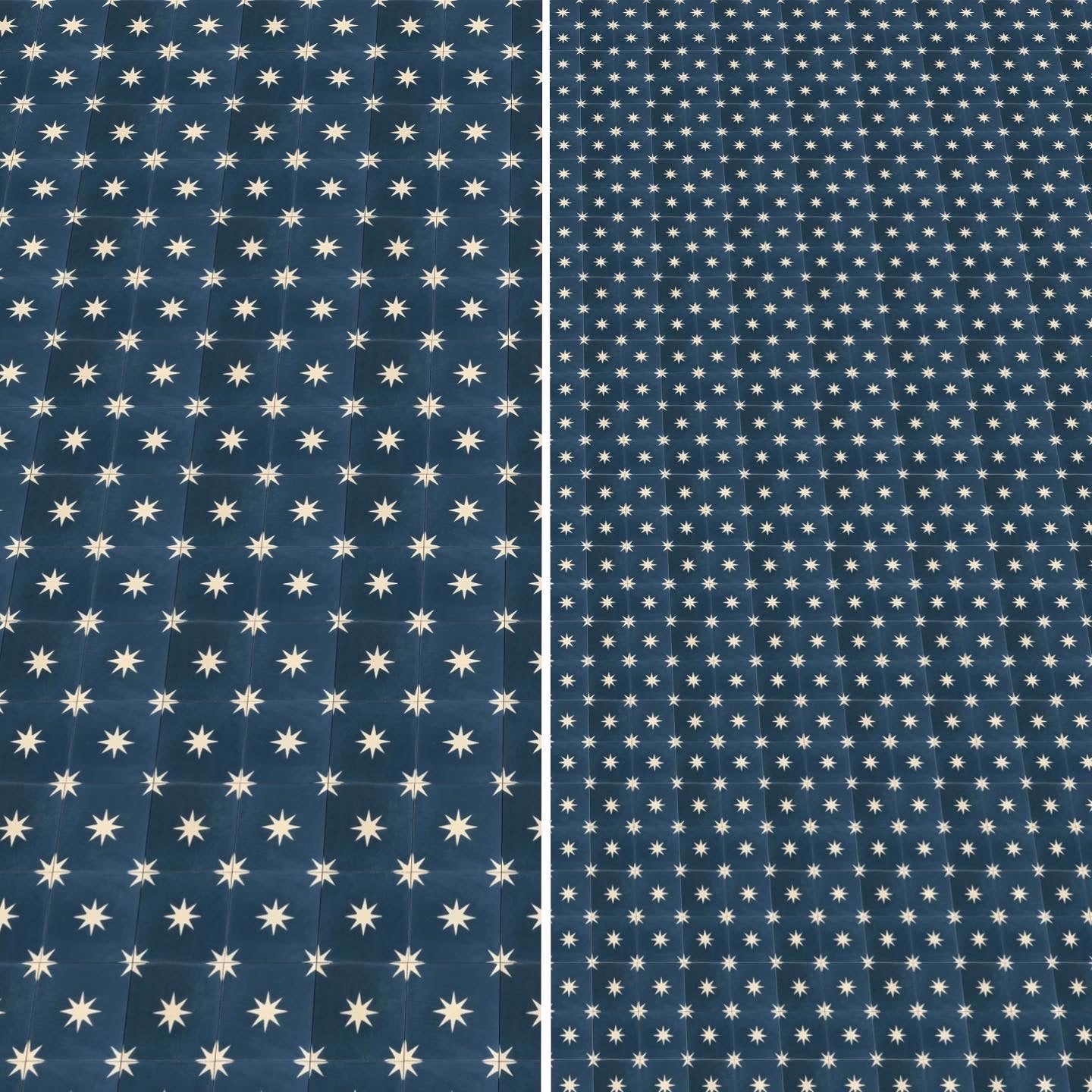 Navy Blue Modern Star Paper Tile