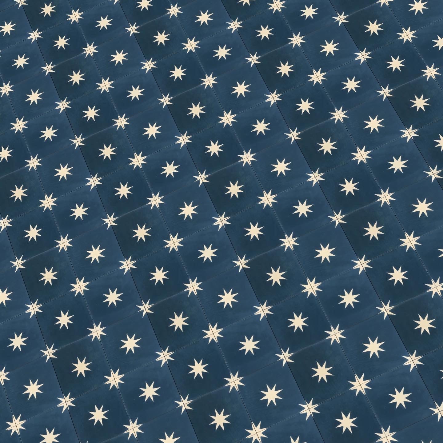 Navy Blue Modern Star Paper Tile