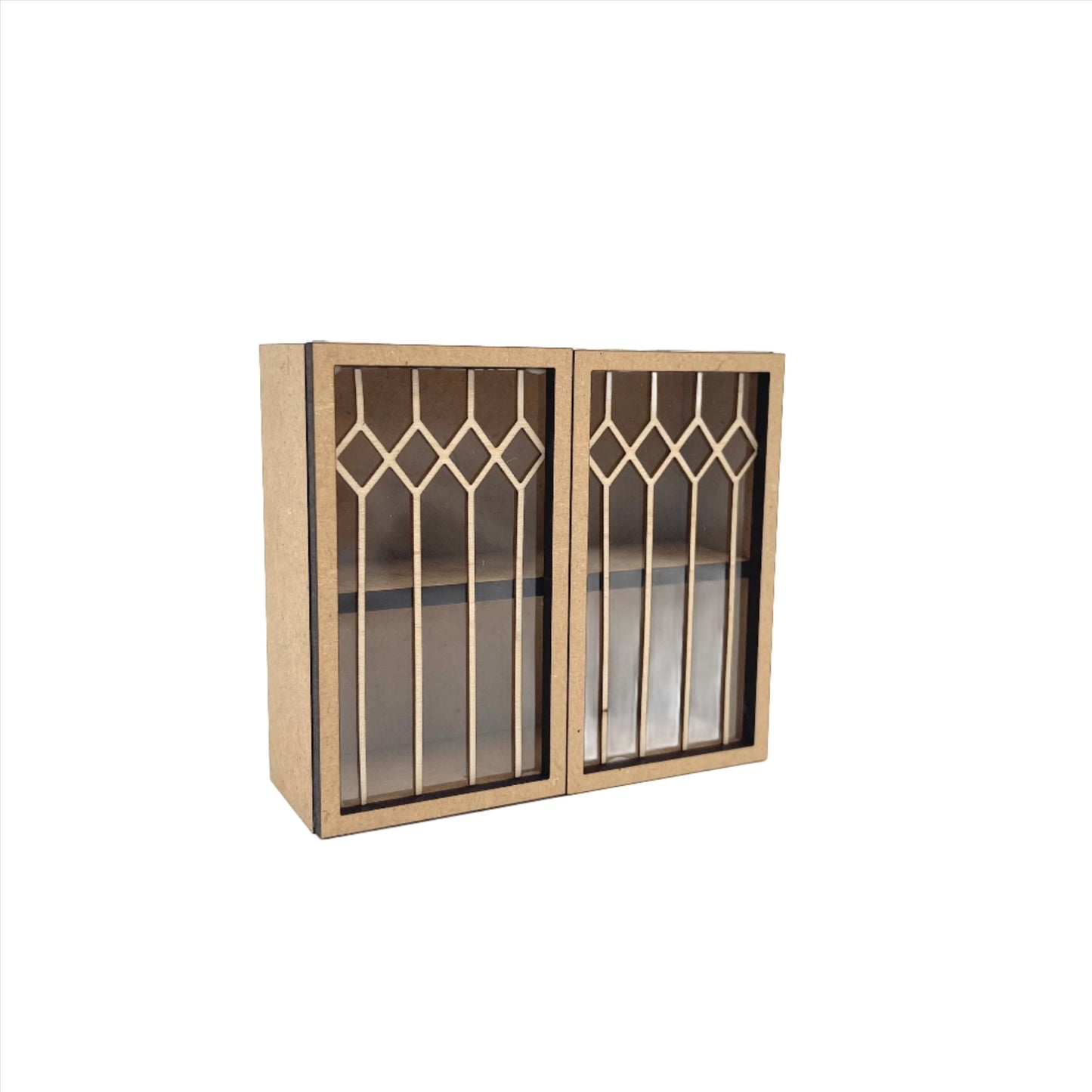 Double Upper Cabinet, Leaded Glass