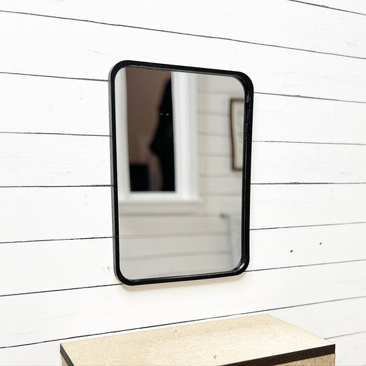 Curved Rectangle Mirror Kit - Black